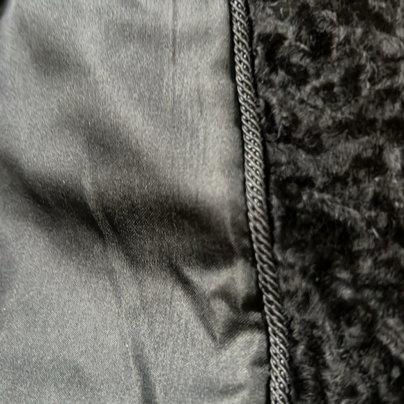 Vintage black faux Persian Lamb Jacket with Mink Collar. - Picture 8 of 10